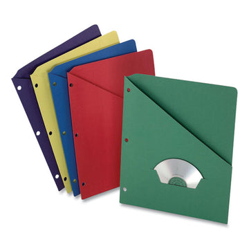 Pendaflex® Slash Pocket Project Folders, 3-hole Punched, Straight Tab, Letter Size, Assorted, 25-pack freeshipping - TVN Wholesale